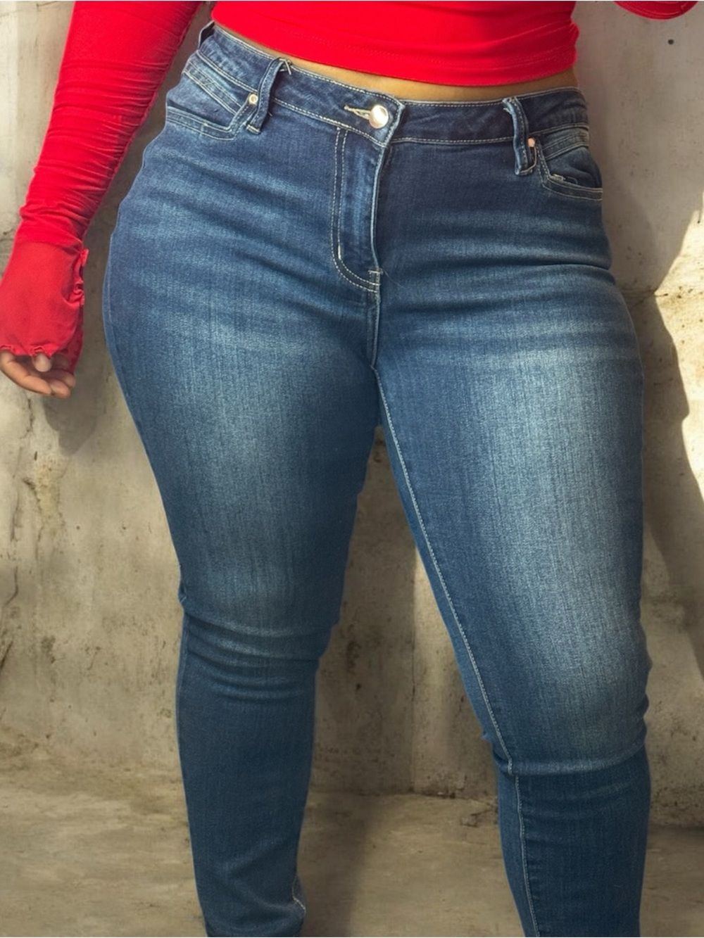 Fashion Nova High-Waist Skinny Jeans Size 11 – Blue
